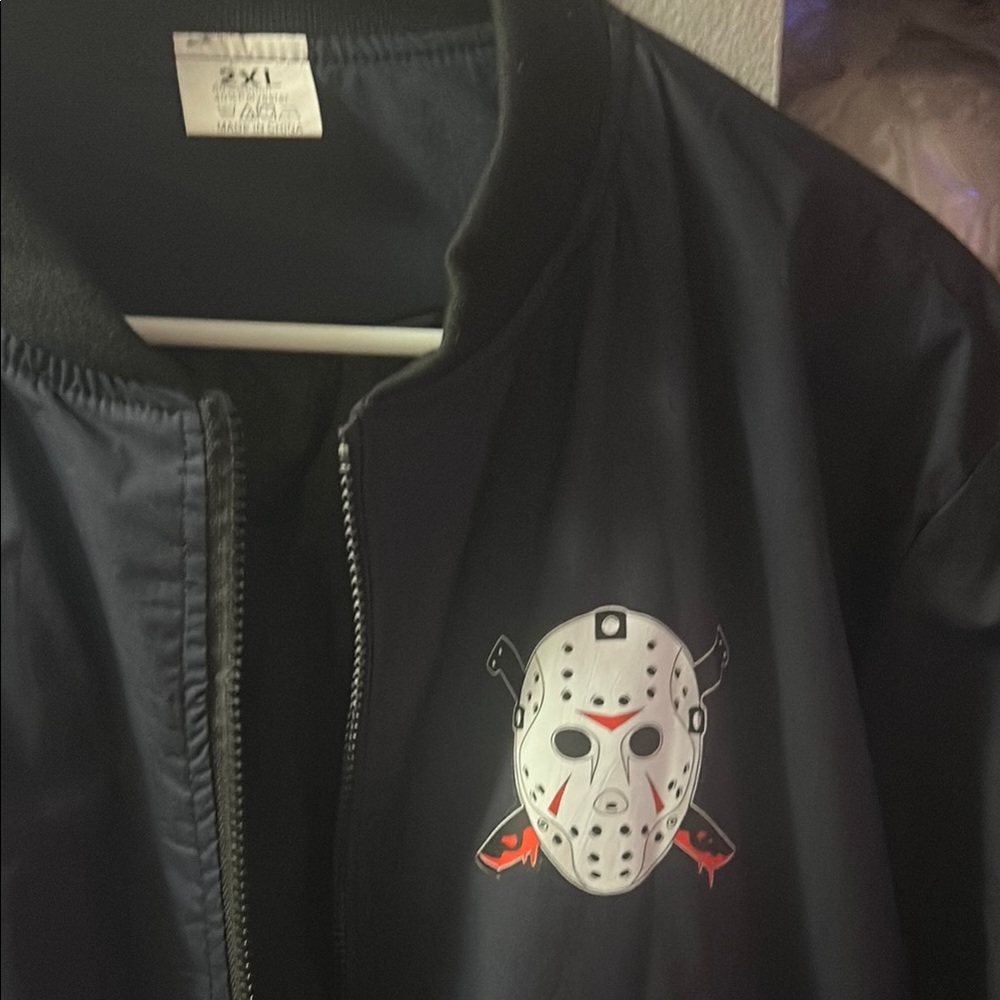 XXLJason Voorhees, Friday the 13th Dark Blue Bomber Jacket with (runs smaller)
